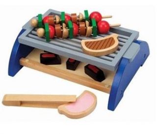 Educo Wood Wooden Play Go Anywhere BBQ Grill Food New