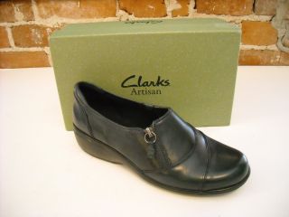 Clarks Artisan Maven Jade Navy Side Zip Shoe 8 5 New