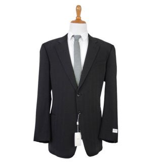 Armani COLLEZIONI Black Wool Two Button Suit US 48L EU 58L