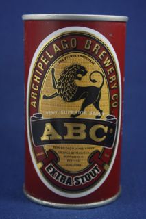 Vintage ABC ARCHIPELAGO BREWING CO. EXTRA STOUT Empty STEEL BEER CAN 