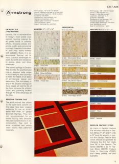 Asbestos flooring Excelon is featured and illustrated with 56 color 