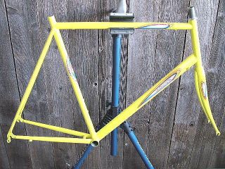 New Old Stock Bertin Road Frame and Fork 60 cm w Bright Yellow Enamel 