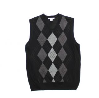 Geoffrey Beene Mens Argyle Double Line Sweater Vest