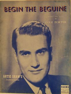 BEGIN THE BEGUINE 1935 Vintage Cole Porter Sheet Music ARTIE SHAW
