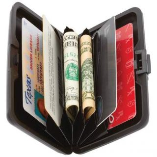 as seen on tv embassy black aluminum wallet securely store your credit 