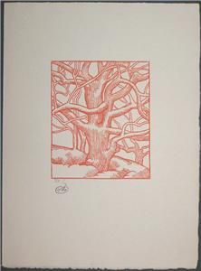 Aristide Maillol Signed Original Sanguine Woodblock Print Tangled 