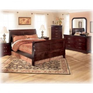 ASHLEY JANEL CALIFORNIA KING SLEIGH BED BROWN FINISH SET FREE SHIPPING 