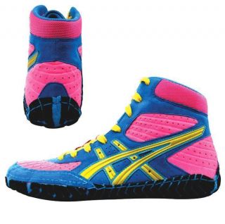 Limited Edition AsicsSissy Wrestling Shoes : Teal/Pink/Yell