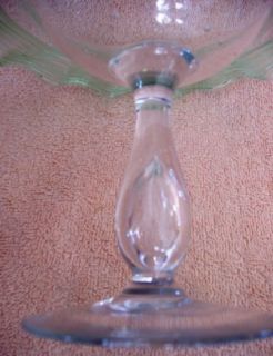 LOVELY FRY CRYSTAL REEDED RUFFLED AIRTRAP COMPOTE