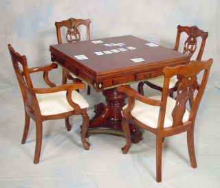 piece mahogany poker mahjong table and chair set this mahogany poker 