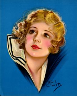 Vintage Earl Christy 1930s Early Pin Up Print Flapper Sailor Beauty 