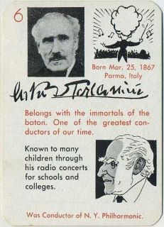 Arturo Toscanini Vintage 1945 Leister Autographs Game Card Trading 