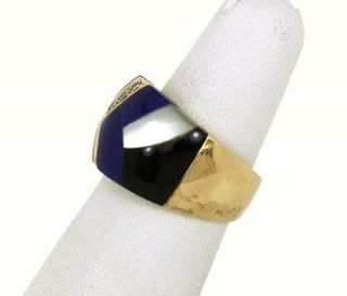 designer asch grossbardt 18k gold diamonds gems ring