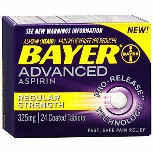   BAYER ADVANCED REGULAR STRENGTH ASPRIN 325MG ~ 100 TABLETS PER BOTTLE