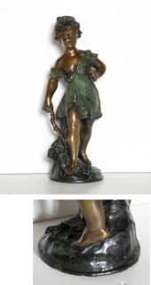 auguste moreau petit fille bronze sculpture