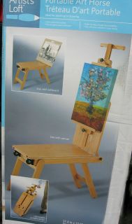 ART EASEL BENCH SIT ON FOLDABLE AND PORTABLE BY ARTISTS LOFT NEW IN 