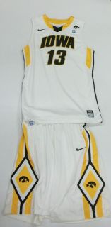 Authentic Game Worn Iowa Hawkeye Basketball Jersey and Shorts 13 Sayre 