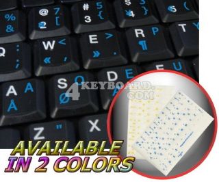 Programmer Dvorak Keyboard Sticker with Blue Letters