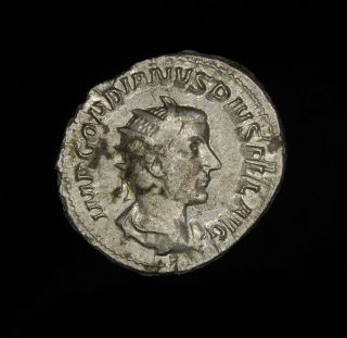   Roman Silver Antoninianus Foruna Coin of Emperor Gordian III