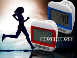 Electronic Digital Step Pedometer Walking Calorie Counter Distance Run 