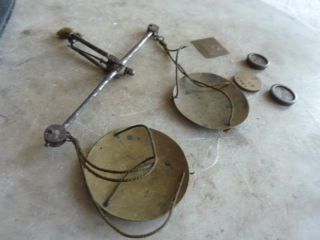 Antique hand held Georgian apothecary scales