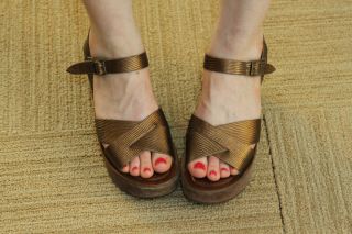 Fab Kork Ease Ava Sandals in Bronze Size 8