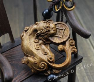   Carved Mythical Wild Animals Statue Amulet Car Decor Pendant