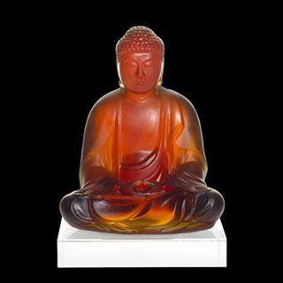 daum crystal bouddha assis size height 8 6 inches limited edition of 