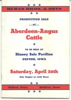   1947 Burns Bros Oxford Atalissa IA Iowa Sale Catalog Farm