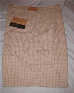 Axist Cargo Shorts Relaxed Fit Checkered Brown 36 x 10