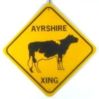 Ayrshire Xing Aluminum Cow Sign WonT Rust or Fade