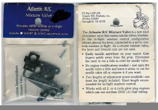 Vintage RC Airplane Atlantic R C Mixture Valve Makes Needle Valves 