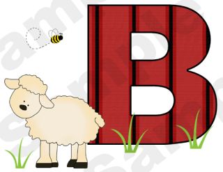 Barnyard Farm Animals Alphabet Letter Cow Pig Sheep Wall Border Decals 