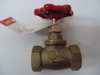 mueller 3 4 brass threaded gate stop valve 105 004