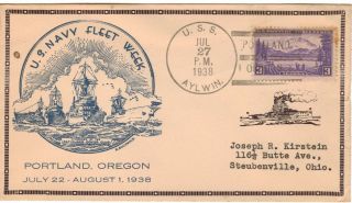 USS Aylwin DD 355 Naval Cover 1938 Buchwald Cachet Portland Oregon 