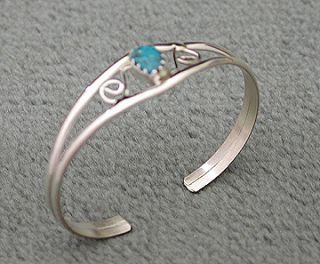   Lincoln Sterling Silver Silver Turquoise Baby Bracelet Jewelry
