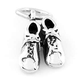 925 Sterling Silver Baby Booties Shoes Charm Pendant