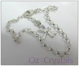    Silver Baby Childrens Bracelet with Butterfly OR Dragonfly Charm
