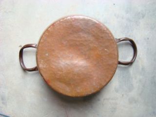 Beautiful Antique Hand Hammered Copper Two Handles Cauldron, Pot