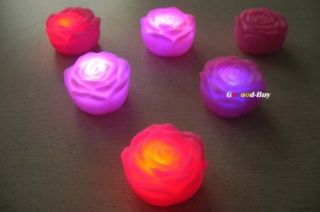 6pcs Baby Bath Funny LED Flashing Rose Toy Rubber