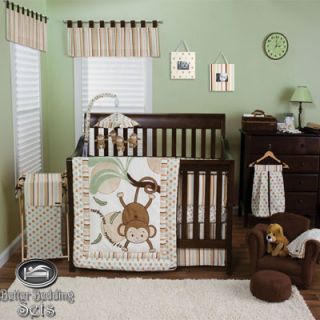 Baby Boy Girl Neutral Kid Monkey for Crib Nursery Theme Bed Linen 