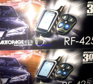 AUTOPAGE RF 425 4CHANEL 2WAY CAR ALARM w/LCD REMOTE NEW