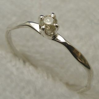 Diamond Baby Ring Hand Crafted Sterling April Birth