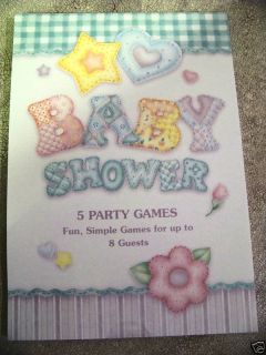 Baby Shower Game Pad 5 Games for 8 Guests New