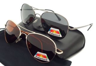AVIATOR Sunglasses 2 Pack POLARIZED Lenses GUN METAL & GOLD 2 Pair 