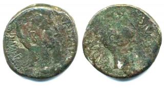 XS Octavian Augustus Divus Julius Caesar AE29 Gallia