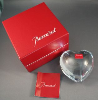 170 Baccarat Crystal Clear Puff Heart Paperweight