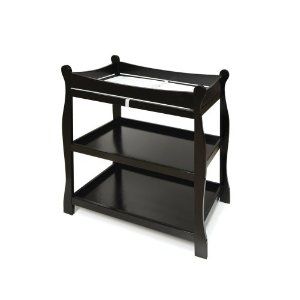 Badger Basket Sleigh Style Baby Changing Table Black   02234