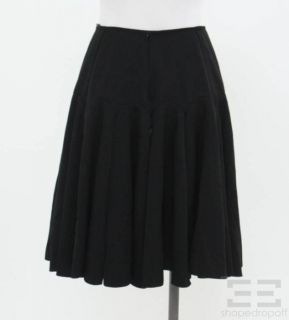 Azzedine ALAIA Black Wool Cut Out Full Skirt Size 40