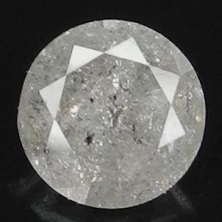 08cts 6 3mm Gray with Black Inclusion Natural Loose Diamond
